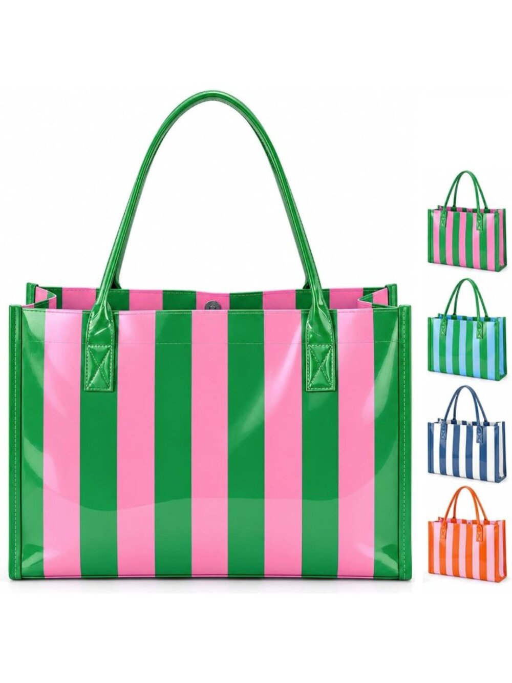 Large Waterproof Striped Tote Bag for Women | Stylish & Versatile Handbag
